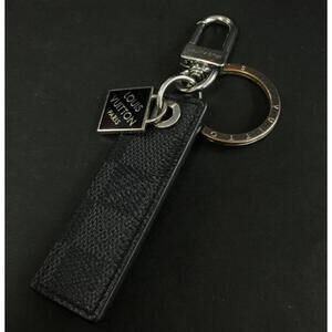 Louis Vuitton Graphite Damier Dragonne Key Holder Key Chain LV Porte Cles Charm